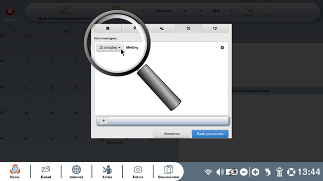 een herinnering aan de afspraak instellen